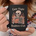 Late Night Readers Club Skeleton Book Lover Graphic Print Coffee Mug Unique Gifts