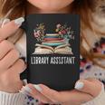 Library Assistant Messy Bun Library Book Reader Graphic Print Coffee Mug Unique Gifts