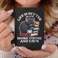 Life Is Better With Books Cats & Coffee Librarian Book Lover Graphic Print Coffee Mug Unique Gifts Life Is Better With Books Cats & Coffee Librarian Book Lover Graphic Print Coffee Mug Unique Gifts