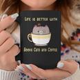 Life Is Better With Books Cats And Coffee Cute Kitten Graphic Print Coffee Mug Unique Gifts