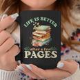 Life Is Better After A Few Pages Book Lover Reading Quote Graphic Print Coffee Mug Unique Gifts