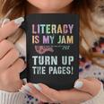 LITERACY IS MY JAM Turn Up Read Book Sound Volume Graphic Print Coffee Mug Unique Gifts