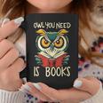 Literary Bird Reading Owl You Need Is Books Graphic Print Coffee Mug Unique Gifts