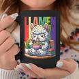 Llamen Cute Kawaii Llama Eating Ramen And Reading Books Graphic Print Coffee Mug Unique Gifts