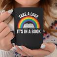 Take A Look It's In A Book Rainbow Reading Literary Graphic Print Coffee Mug Unique Gifts