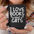 I Love Books And Cats Book Lover Graphic Print Coffee Mug Unique Gifts