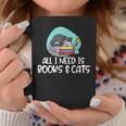 All I Need Is Books & Cats Graphic Print Coffee Mug Unique Gifts