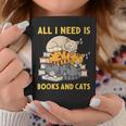 All I Need Is Books And Cats Graphic Print Coffee Mug Unique Gifts
