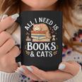 All I Need Is Books And Cats Reading Graphic Print Coffee Mug Unique Gifts