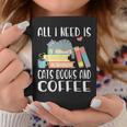 All I Need Is Cats Books And Coffee Graphic Print Coffee Mug Unique Gifts