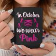 In October We Wear Pink Breast Cancer Awareness Books Lover Graphic Print Coffee Mug Unique Gifts