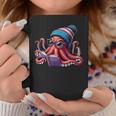 Octopus Reading Book Kraken Book Lover Graphic Print Coffee Mug Unique Gifts