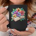 Open Book With Colorful Hibiscus Flowers Bloom Graphic Print Coffee Mug Unique Gifts