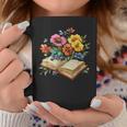 Open Book With Wildflowers Vintage Botanical Reading Graphic Print Coffee Mug Unique Gifts Open Book With Wildflowers Vintage Botanical Reading Graphic Print Coffee Mug Unique Gifts