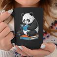 Panda With Glasses Reading Book Librarian Panda Graphic Print Coffee Mug Unique Gifts