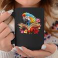 Parrot Reading Book Graphic Print Coffee Mug Unique Gifts