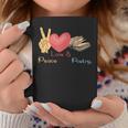 Peace Love & Poetry Poet Books Literature Writing Graphic Print Coffee Mug Unique Gifts
