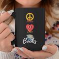 Peace Love Books Book Lovers Bookworm Graphic Print Coffee Mug Unique Gifts