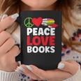 Peace Love Books Bookworm Book Lovers Graphic Print Coffee Mug Unique Gifts
