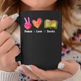 Peace Love Books Reader Librarian Library Book Graphic Print Coffee Mug Unique Gifts