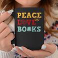 Peace Love Books s For Book Lovers Graphic Print Coffee Mug Unique Gifts