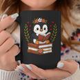 Penguin Reading Book Graphic Penguin With Book Floral Graphic Print Coffee Mug Unique Gifts