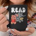 Pig Elephant Reading Cute Book Lover Bookworm Boys Girls Kid Graphic Print Coffee Mug Unique Gifts