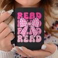 Pink Leopard Read Coquette Bow Girls Retro Groovy Reading Graphic Print Coffee Mug Unique Gifts