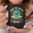 Planet With Books Reader Reading Environmentalist Earth Day Graphic Print Coffee Mug Unique Gifts