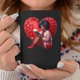 Pretty Girl With Book And Hearts For Valentine's Day Graphic Print Coffee Mug Unique Gifts