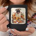 Pug Reading Books Sunflowers With Coffee Lover Owner Graphic Print Coffee Mug Unique Gifts