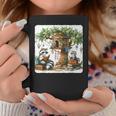 Raccoon Family Reading Around Treetop Home Books Adventure Graphic Print Coffee Mug Unique Gifts