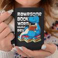 Rawrsome Bookworm Dinosaur T-Rex Book Reading Boys Graphic Print Coffee Mug Unique Gifts