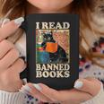 I Read Banned Books Cat Reader Bookworm Graphic Print Coffee Mug Unique Gifts