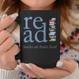 Read Because Books Are Brain Food Reading Rocks Literary Tee Graphic Print Coffee Mug Unique Gifts