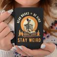 Read Books Be Kind Stay Weird Skeleton Reading Goth Bookish Graphic Print Coffee Mug Unique Gifts