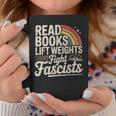 Read Books Lift Weights Fight Fascists Retro Vintage Graphic Print Coffee Mug Unique Gifts Read Books Lift Weights Fight Fascists Retro Vintage Graphic Print Coffee Mug Unique Gifts