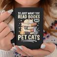 Read Books And Pet Cats Cat Lover Women Girls Kids Graphic Print Coffee Mug Unique Gifts