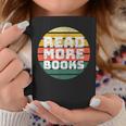 Read More Books Retro Vintage Book Lover Graphic Print Coffee Mug Unique Gifts