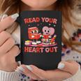 Read Your Heart Out Valentine Reading Book Girl Kid Teacher Graphic Print Coffee Mug Unique Gifts