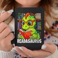 Readasaurus Reading Dinosaur Book Reader Bookworm Graphic Print Coffee Mug Unique Gifts
