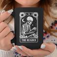 The Reader Tarot Card Book Lover Skeleton Reading Book Graphic Print Coffee Mug Unique Gifts