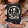 The Reader Tarot Skeleton Gothic Bookish Book Reading Lover Graphic Print Coffee Mug Unique Gifts