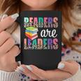 Readers Are Leaders Boho Leopard Book Lover Back To School Graphic Print Coffee Mug Unique Gifts