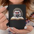 Reading Book Hedgehog Graphic Print Coffee Mug Unique Gifts