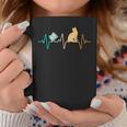 Reading Cat Heartbeat Book & Cat Lover Graphic Print Coffee Mug Unique Gifts