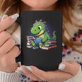 Reading Dinosaur Book Lover Cute Dino Reading Graphic Print Coffee Mug Unique Gifts