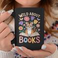 Reading Enthusiast Book Lover Tiger Cute Flowers Graphic Print Coffee Mug Unique Gifts