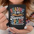Reading Is My Favorite Sport Book Lover Quote Groovy Graphic Print Coffee Mug Unique Gifts