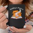 Reading Is Magical Book Lover & Axolotl Graphic Print Coffee Mug Unique Gifts